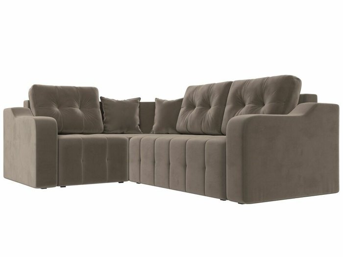 Угловой диван-кровать Кембридж светло-коричневого цвета левый угол - лучшие Угловые диваны в INMYROOM