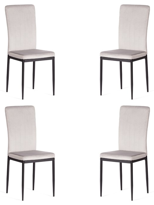 Комплект из четырех стульев Verter светло-серого цвета