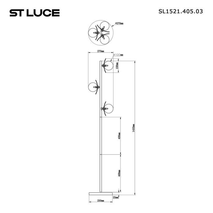 Светильник напольный ST-Luce Черный/Дымчатый, Белый G9 3*5W 4000K NOON - лучшие Торшеры в INMYROOM Светильник напольный ST-Luce Черный/Дымчатый, Белый G9 3*5W 4000K NOON - лучшие Торшеры в INMYROOM