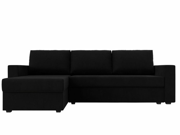 Угловой диван-кровать Траумберг Лайт черного цвета левый угол  - купить Угловые диваны по цене 25999.0