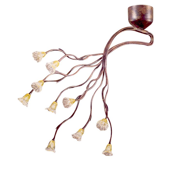 Потолочный светильник Zonca с лампами-цветами из прозрачного стекла