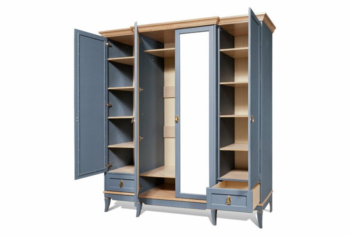 Шкаф для одежды Стюарт серо-синего цвета - купить Шкафы распашные по цене 206835.0