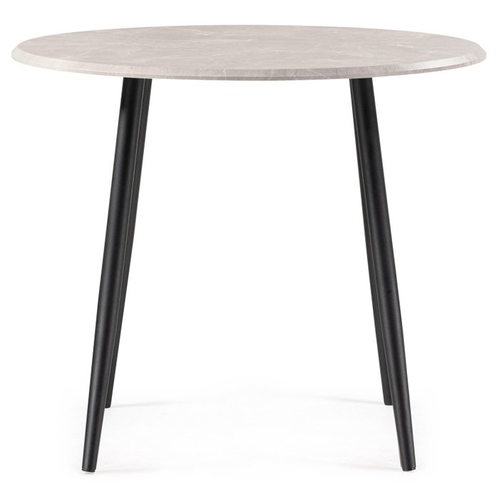 Обеденный стол Абилин бежевого цвета под мрамор на черных ножках - купить Обеденные столы по цене 7119.0