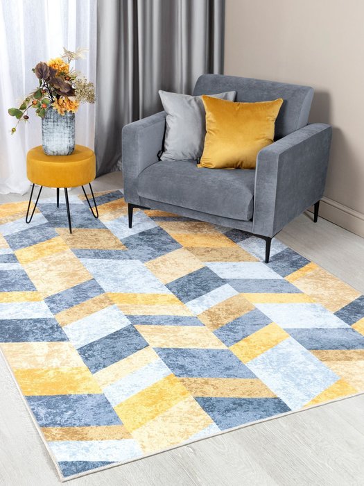Ковер Finesse jercy 160x230 серо-желтого цвета - купить Ковры по цене 4740.0 Ковер Finesse jercy 160x230 серо-желтого цвета - купить Ковры по цене 4740.0