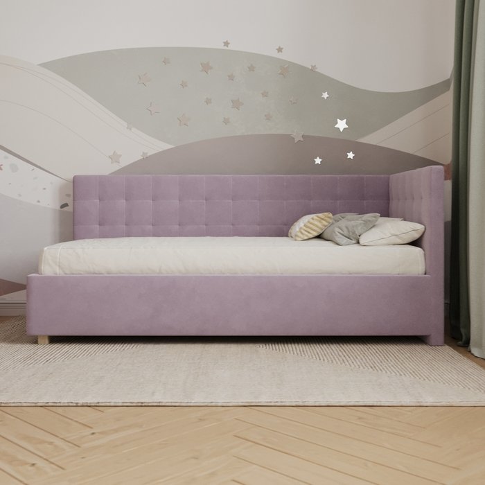 Кровать Версаль 90х200 сиреневого цвета с подъемным механизмом - лучшие Одноярусные кроватки в INMYROOM