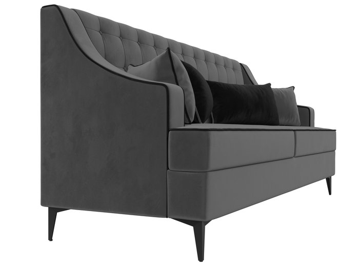 Прямой диван Марк серого цвета с черным кантом - лучшие Прямые диваны в INMYROOM