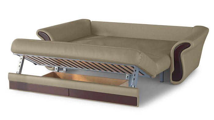 Диван-кровать Арес S светло-коричневого цвета - купить Прямые диваны по цене 74200.0
