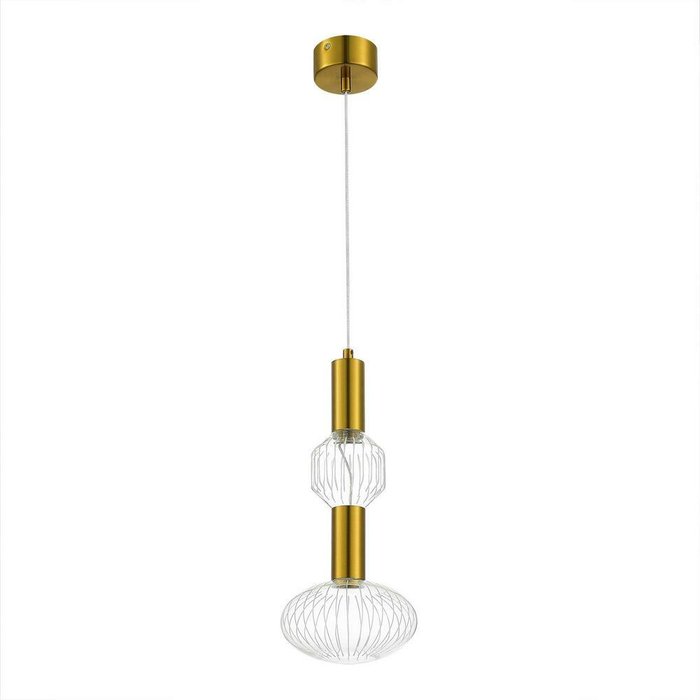 Светильник подвесной ST-Luce Латунь/Золотой, Прозрачный LED 2*3W 3000K TACCHE - купить Подвесные светильники по цене 13790.0