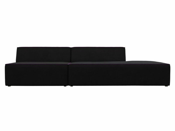 Прямой модульный диван Монс Модерн черного цвета с фиолетовым кантом правый - купить Прямые диваны по цене 49999.0
