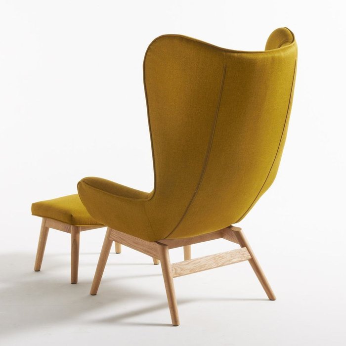 Кресло Crueso с подставкой для ног желтого цвета - лучшие Интерьерные кресла в INMYROOM