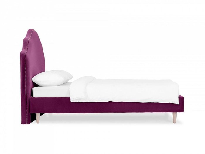Кровать Queen II Victoria L 160х200 пурпурного цвета с бежевыми ножками  - лучшие Кровати для спальни в INMYROOM
