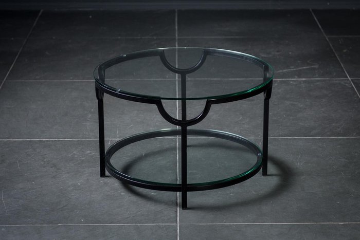 Столик кофейный Олдем с круглой столешницей из стекла  - лучшие Кофейные столики в INMYROOM