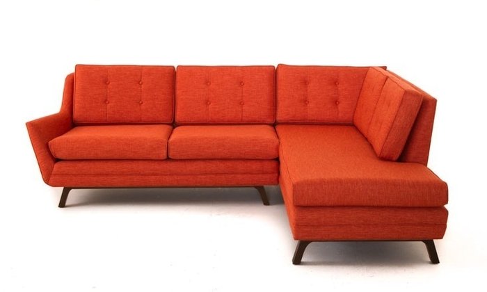 Модульный угловой диван оранжевого цвета