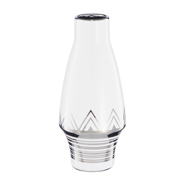 Декоративная ваза Геометрия бело-серебряного цвета