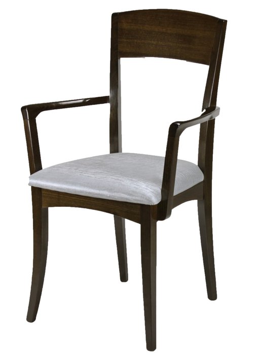 Стул-кресло деревянный Дали коричнево-серого цвета