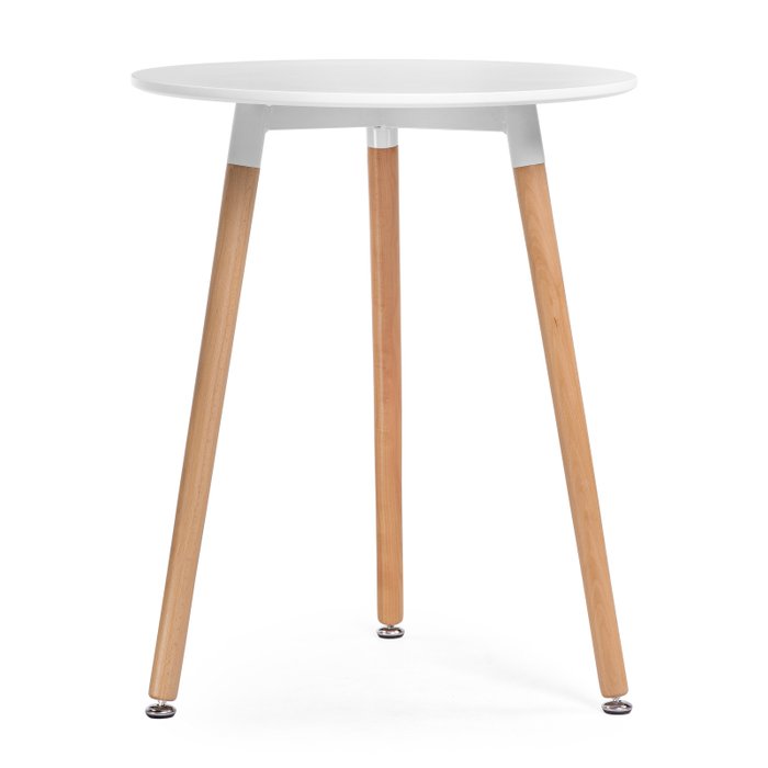 Обеденный стол Lorini белого цвета на деревянных ножках - купить Обеденные столы по цене 7440.0