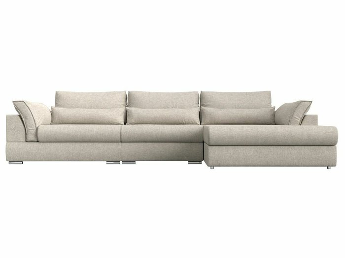 Угловой диван-кровать Пекин Long бежевого цвета угол правый - купить Угловые диваны по цене 111999.0