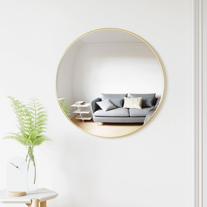 Зеркало настенное сферическое Сonvexa золотого цвета - лучшие Настенные зеркала в INMYROOM