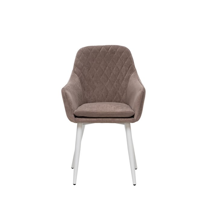 Стул Слим коричневого цвета с белыми ножками - купить Обеденные стулья по цене 10280.0