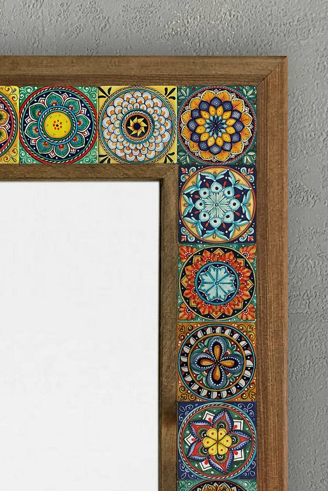 Настенное зеркало 43x63 с каменной мозаикой и композитным основанием - лучшие Настенные зеркала в INMYROOM