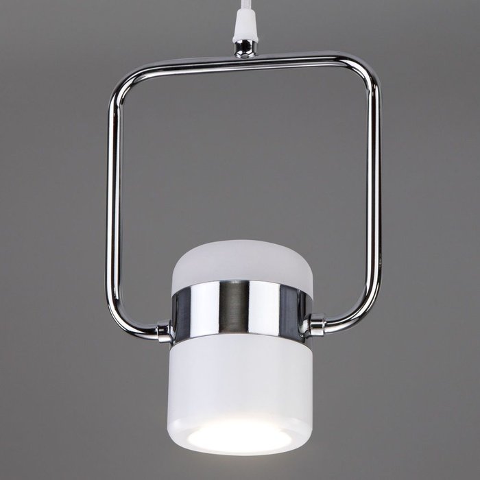 Подвесной светодиодный светильник 50165/1 LED хром/белый Oskar - лучшие Подвесные светильники в INMYROOM