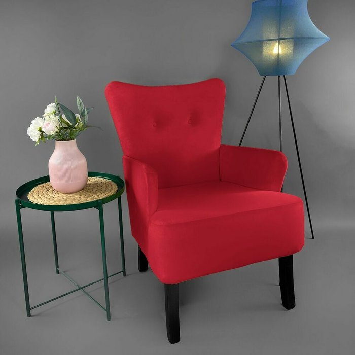 Кресло Остин красного цвета - лучшие Интерьерные кресла в INMYROOM