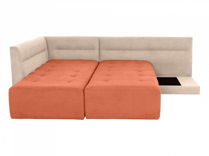 Угловой диван-кровать London бежево-оранжевого цвета - лучшие Угловые диваны в INMYROOM