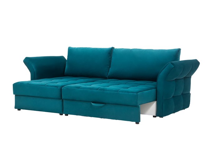 Угловой раскладной диван Wing бирюзового цвета - лучшие Угловые диваны в INMYROOM