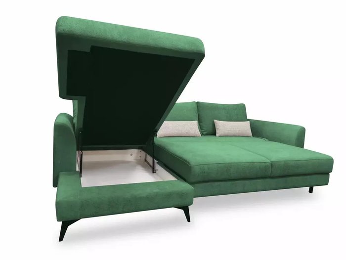 Угловой диван-кровать Лондон зеленого цвета - лучшие Угловые диваны в INMYROOM