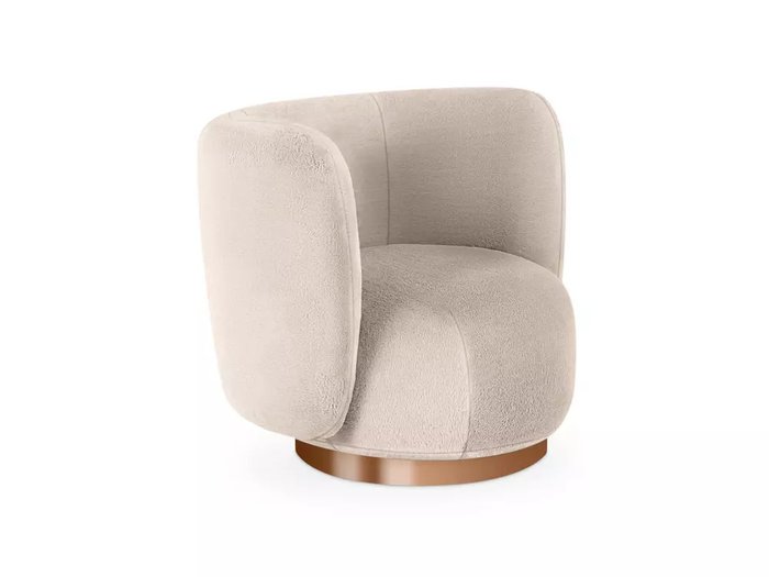 Кресло Lucca темно-бежевого цвета с коричневым основанием 