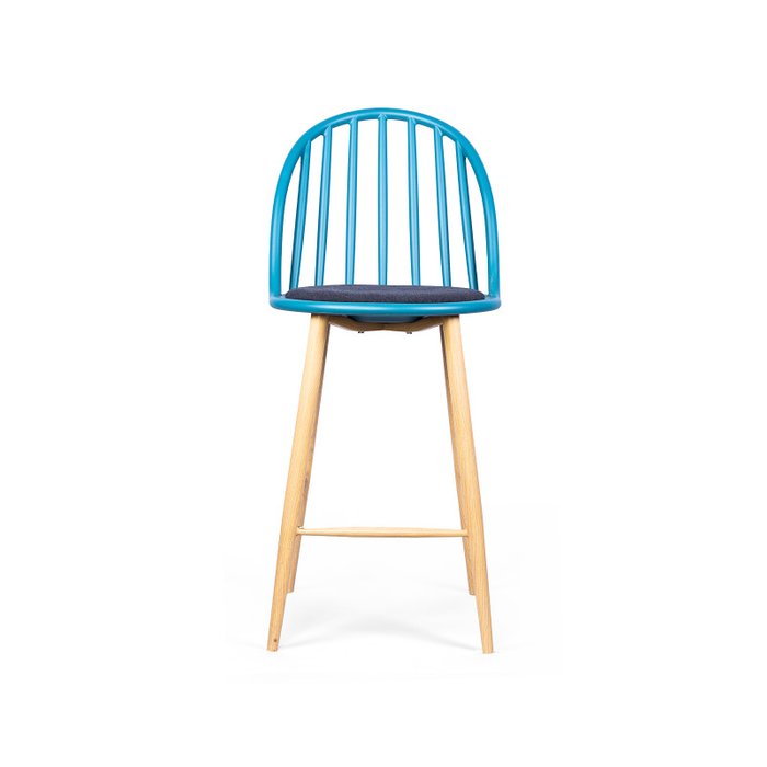 Стул полубарный Windsor Round синего цвета - купить Барные стулья по цене 7037.0