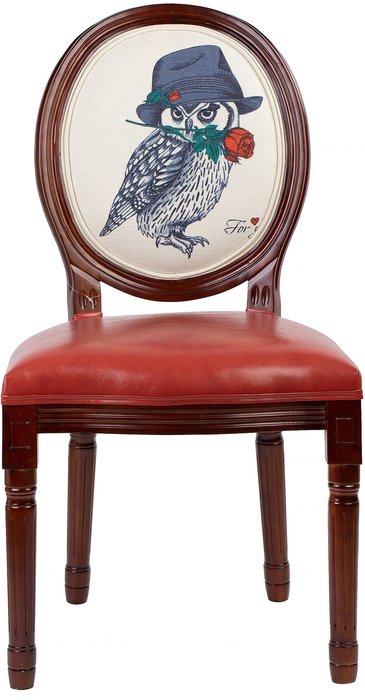 Стул Сова с розой красно-коричневого цвета - купить Обеденные стулья по цене 22560.0