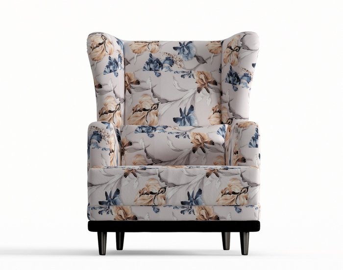 Кресло Грэмми бежево-синего цвета - купить Интерьерные кресла по цене 10790.0