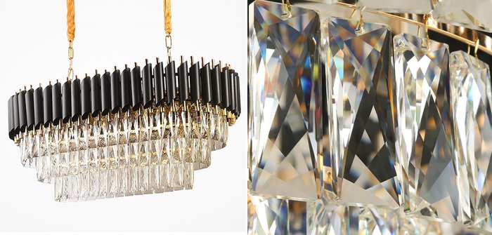 Люстра Empire Black Rectangular Chandelier Crystal 100 - купить Подвесные люстры по цене 73170.0