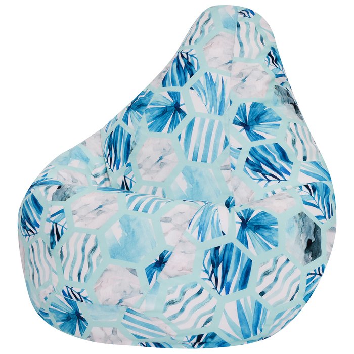 Кресло-мешок Груша XL Оазис голубого цвета