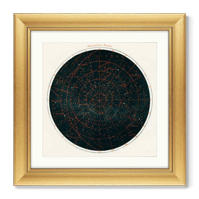  Набор из двух репродукций картин Constellations of the Two Hemispheres, 1877г.  - купить Картины по цене 27598.0