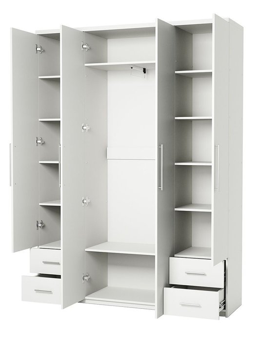 Шкаф четырехдверный Мелодия МКЯ2-43 120х45 белый - лучшие Шкафы распашные в INMYROOM Шкаф четырехдверный Мелодия МКЯ2-43 120х45 белый - лучшие Шкафы распашные в INMYROOM