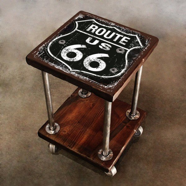 Кофейный столик на колесах 66 из массива сосны