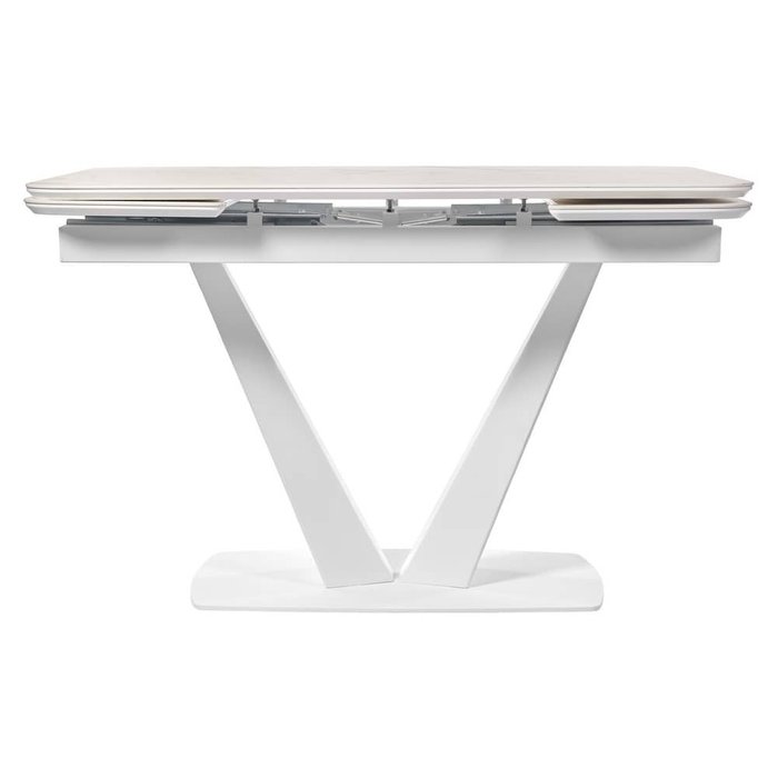 Раздвижной обеденный стол Vito белого цвета - лучшие Обеденные столы в INMYROOM