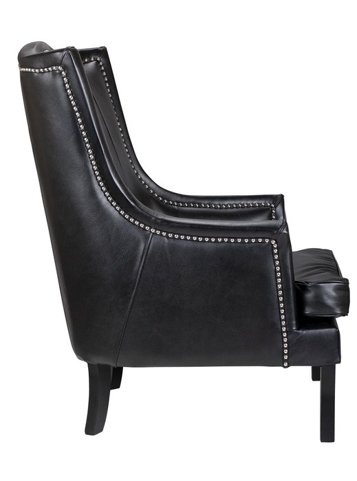 Дизайнерское кресло Chester black leather черного цвета - лучшие Интерьерные кресла в INMYROOM