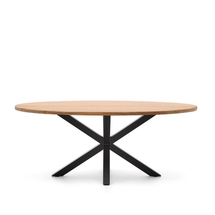 Овальный стол Arya Argo бежево-черного цвета - купить Обеденные столы по цене 199990.0