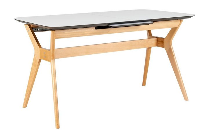 Раздвижной обеденный стол Нарвик Glass 120 бело-бежевого цвета Раздвижной обеденный стол Нарвик Glass 120 бело-бежевого цвета