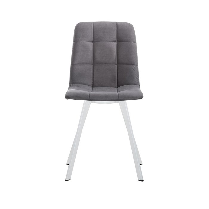 Стул Скай серого цвета с белыми ножками  - купить Обеденные стулья по цене 4980.0