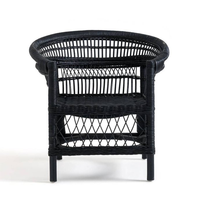 Кресло ротанговое Malu черного цвета - купить Интерьерные кресла по цене 27442.0