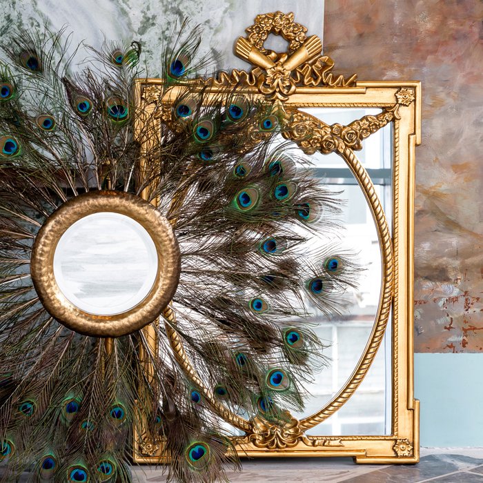 Настенное зеркало Бремар золотого цвета - лучшие Настенные зеркала в INMYROOM