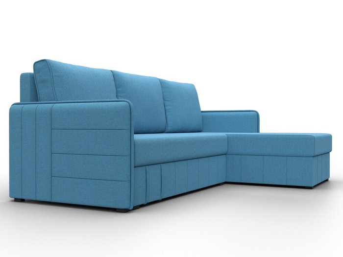 Угловой диван-кровать Слим голубого цвета правый угол - лучшие Угловые диваны в INMYROOM Угловой диван-кровать Слим голубого цвета правый угол - лучшие Угловые диваны в INMYROOM