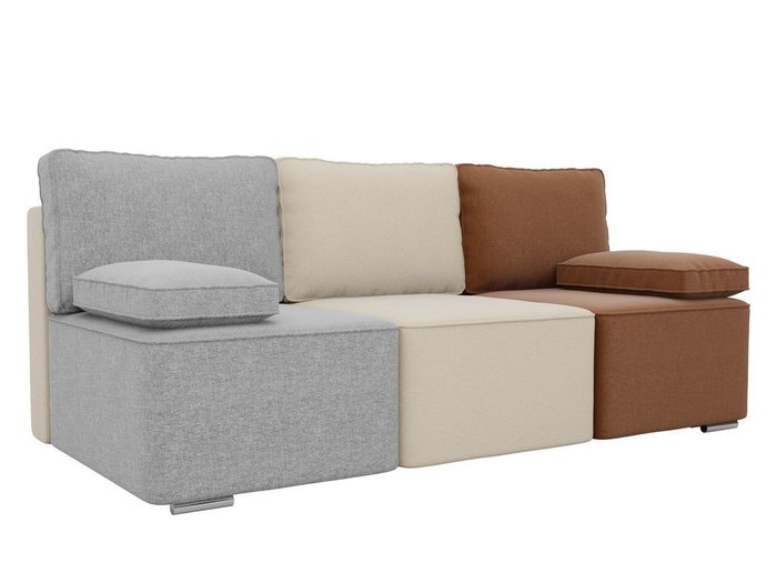 Прямой диван-кровать Радуга серо-бежево-коричневого цвета
