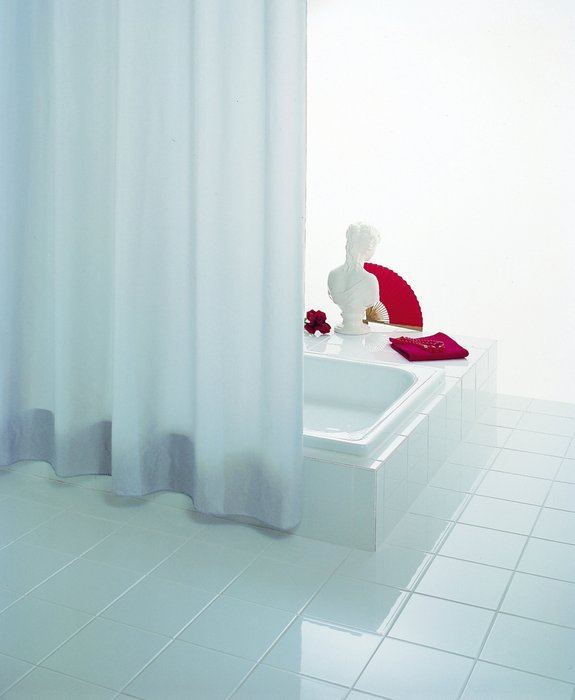 Штора для ванных комнат Uni текстильная белый - купить Шторки для душа по цене 2024.0