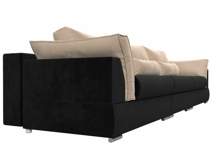 Прямой диван-кровать Пекин Long черно-бежевого цвета - лучшие Прямые диваны в INMYROOM