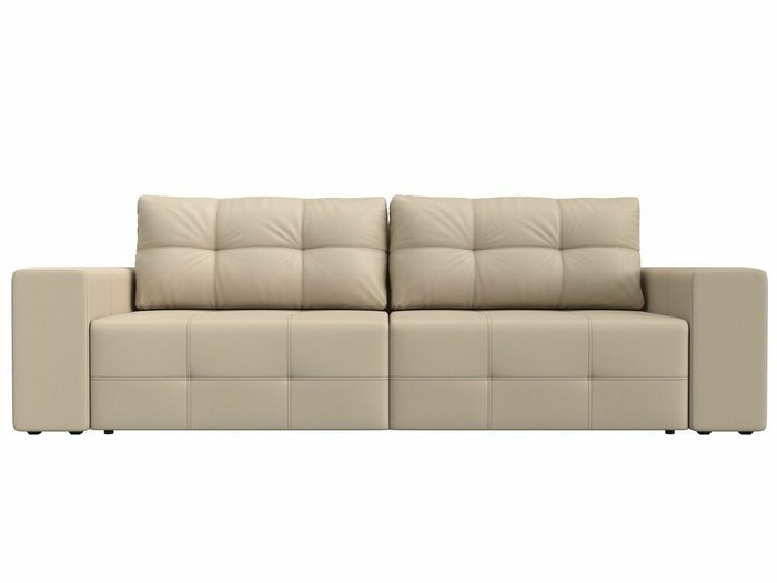 Прямой диван-кровать Перри бежевого цвета (экокожа) - купить Прямые диваны по цене 55999.0